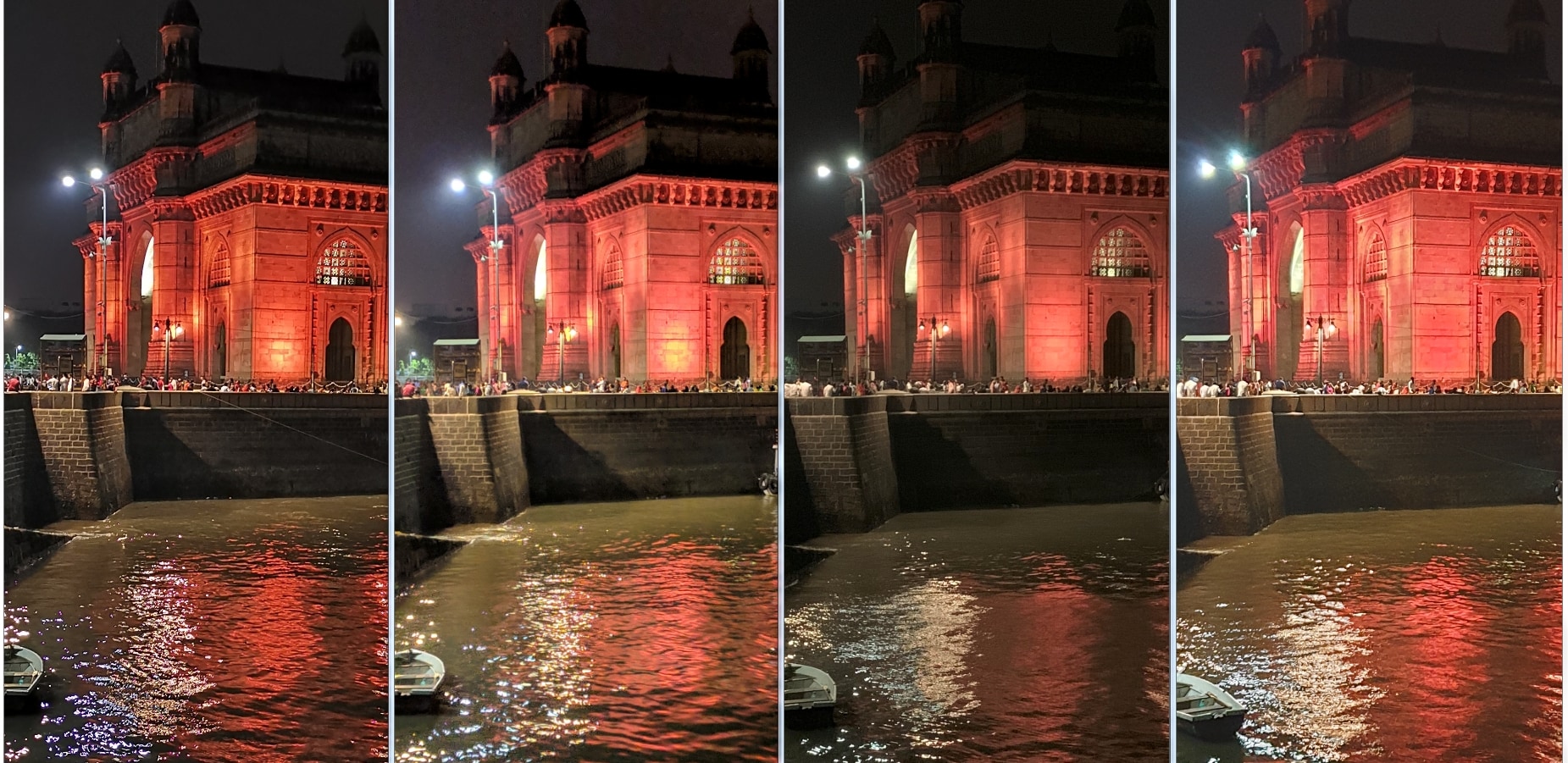 Low Light Landscape crop. L to R: Mate 20 Pro, Pixel 3XL, iPhone XS, Note 9